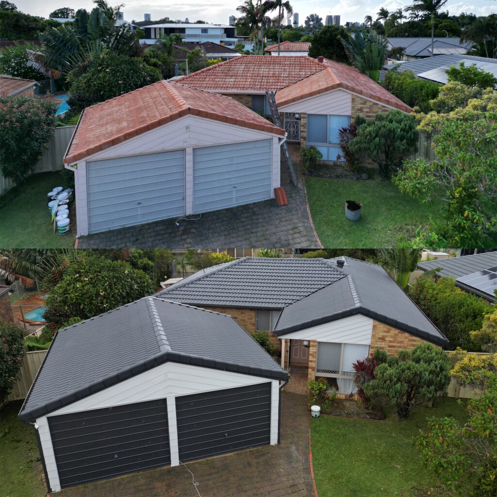 Roof Restoration Before After Gold Coast — Ware Painting Roofs In Gold Coast, QLD