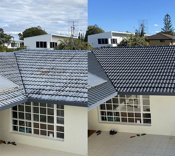 Residential Roof Before And After Repair Work - Ware Painting Roofs In Gold Coast, QLD
